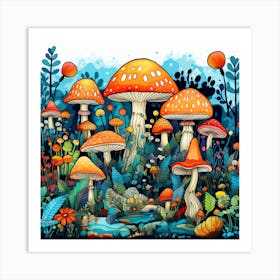 Mushroom Forest 5 Art Print