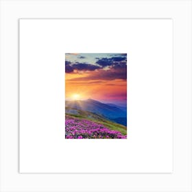 Sunset In The Mountains Art Print