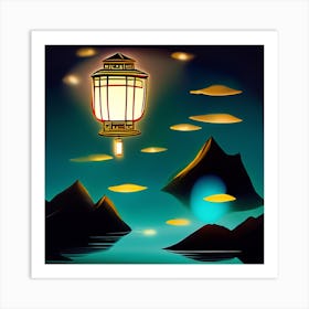 Fantasy Art: Floating Lanterns Art Print