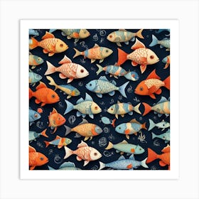 Fish pattern Art Print