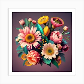 Bouquet Of Flowers Art Print