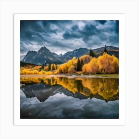 Autumn Mountain Lake Art Print