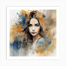 Watercolor Of A Woman 3 Art Print