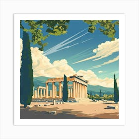 A Temple Of Olympian Zeus In Athens Vector Desig 1720009328 4 Art Print