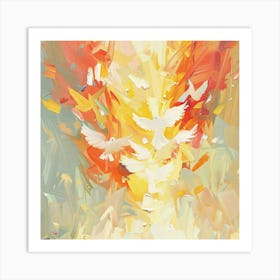 Doves In Flight Art Print