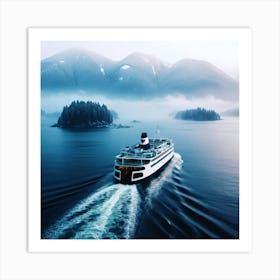 Cruise Ship In The Fog Poster