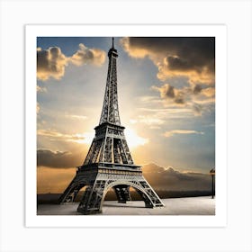 Eiffel Tower At Sunset Art Print