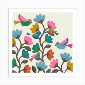 Birds & Blooms Art Print