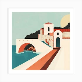 Greece Village Island Art Print