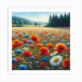 Poppies In The Field 1 Art Print