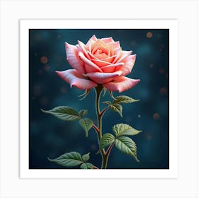 A Whimsical Rose With Petals Of Cascading, Fractal Patterns Blooming In A Celestial Garden 1 Art Print