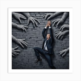 Man Reaching For His Hands 3 Art Print