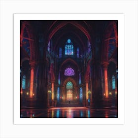 Cathedral At Night 3 Art Print