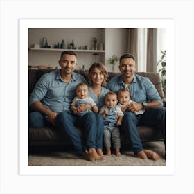 Photo Happy Family Of Father Mother And B 3 Art Print