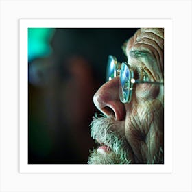 Old Man With Glasses 1 Art Print