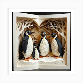 Family Of Penguins Art Print