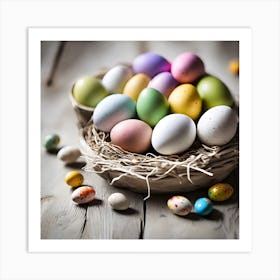 Easter Eggs In A Nest Art Print