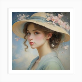 Girl In A Hat Art Print Art Print