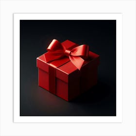 Red Gift Box 3 Art Print