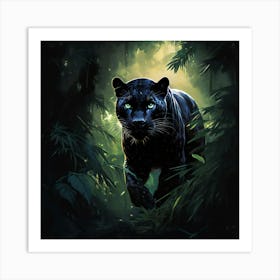 Black Panther art print Art Print