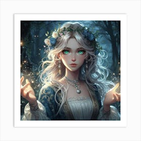 Fairy Girl In The Forest 6 Art Print
