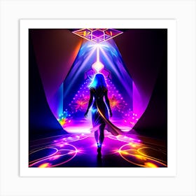 Woman Walks Through A Portal Art Print