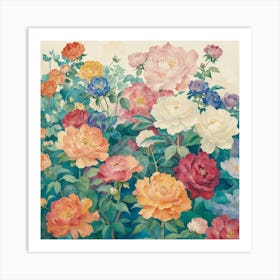 Peony Garden Art Print