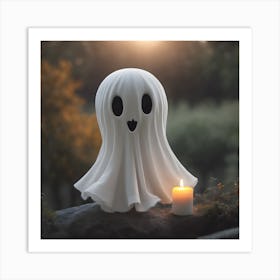 Ghost With Candle Art Print