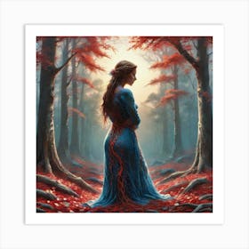 Woman In The Forest 10 Art Print