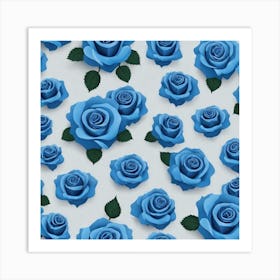 Blue Roses 1 Art Print