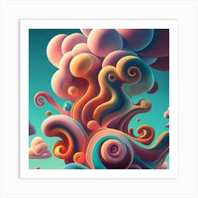 A Bunch Of Clouds That Are Floating In The Air Art Print