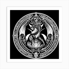 Dragon In A Circle Art Print