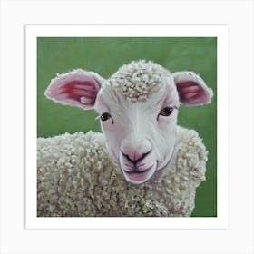 Cute Lamb Portrait Painting Art Print