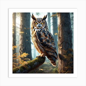 Owl In The Forest 164 Art Print