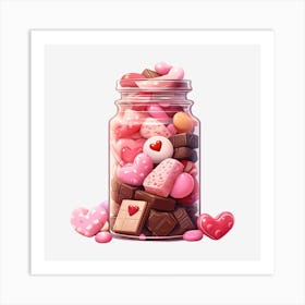 Valentine'S Day Candy Jar 3 Art Print