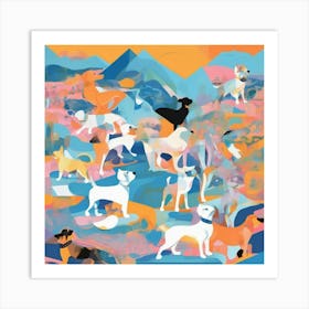 Dogs In The Mountains Art Print