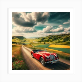 Classic Car In The Countryside Art Print