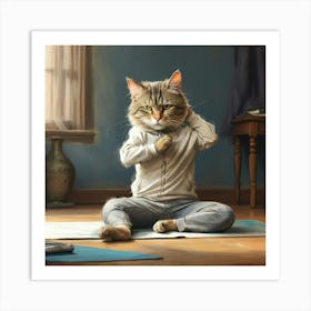 Cat Yoga Art Print