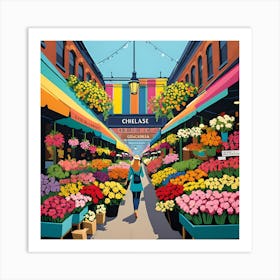 CHELESA FLOWER MARKET Art Print