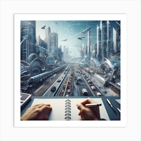 Futuristic City 44 Art Print