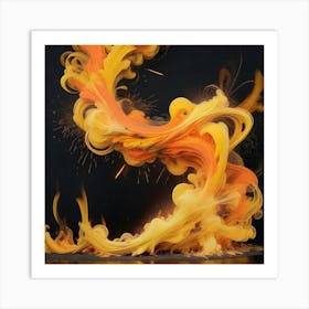 Abstract Flames Art Print