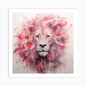 Pink Lion Art Print