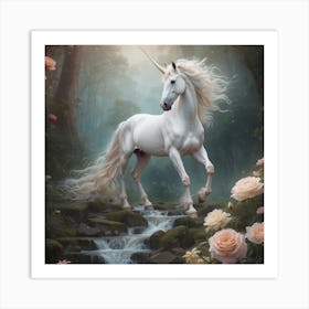 Unicorn In The Forest Art Print