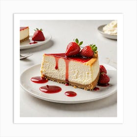 Cheesecake A Creamy New York Style Cheesecake With A Buttery Graham Cracker Crust Topped With A Glos 181577106(1) Art Print