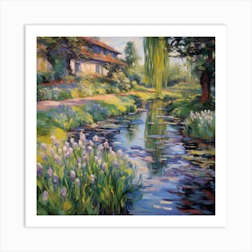 Garden Harmony: Brushstroke Serenity Art Print