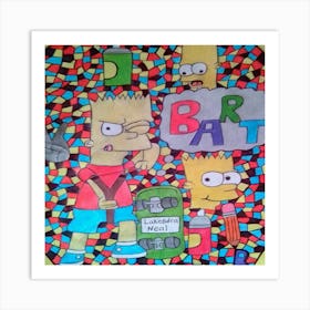 Bart Simpson Drawing Art Print