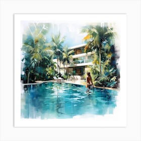 Villa Dream With Swimming Pool Art Print