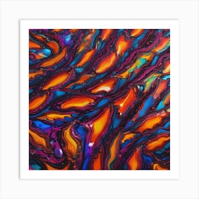 Abstract Abstract Painting flames Art Print