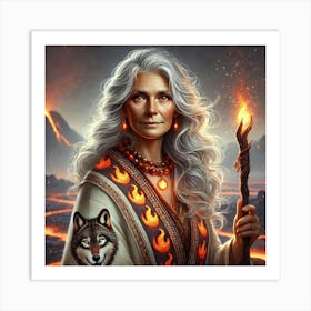 Elder Yara Flame Keeper Art Print