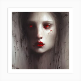 Woman With Red Eyes Art Print